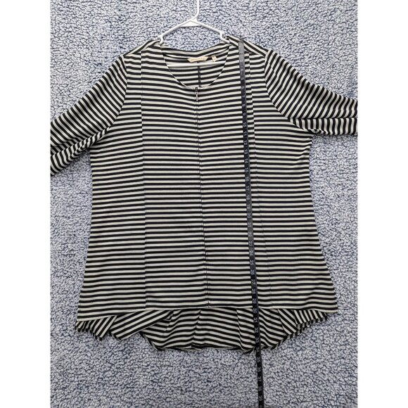 Soft Surroundings Calista Zip Up Cardigan Jacket Size 1X Zip Up Stripe Knit Gray - Picture 11 of 13